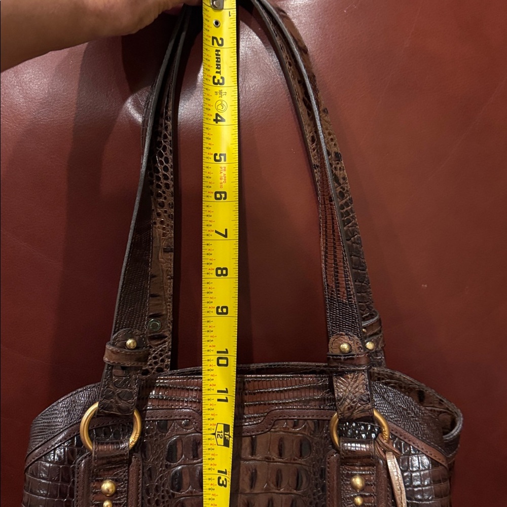 Brahmin Rich Brown Crocodile-Embossed Shoulder Bag - Picture 10 of 10
